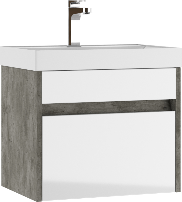 Тумба подвесная под умывальник "Классика 50" (Classica) Карло (Karlo) В1 Бетон Домино*