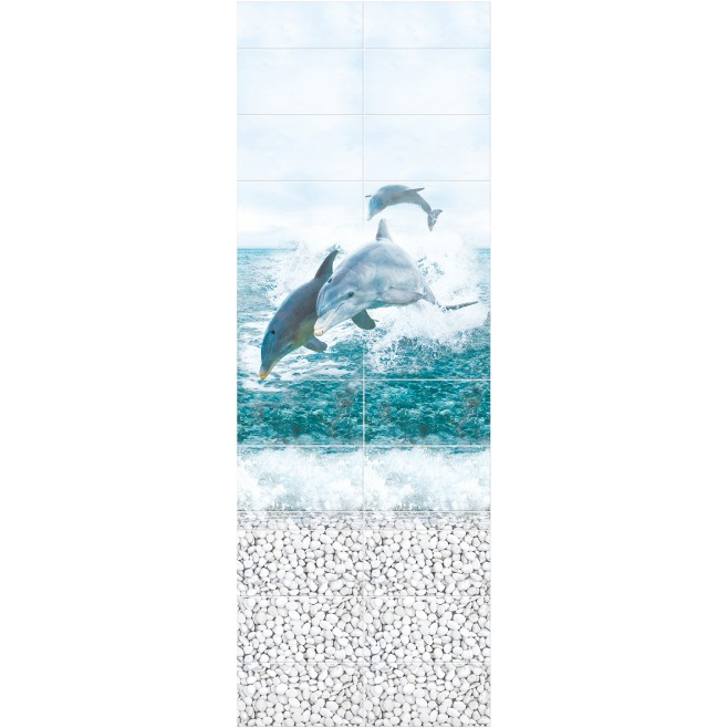 Дизайн - панели PANDAМоре Панно дельфины 4 шт