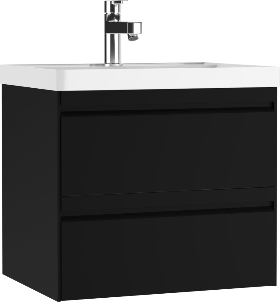 Тумба подвесная под умывальник "ЮНИТ 60" (Unit) Челси (Chelsea) В2 Черный Домино