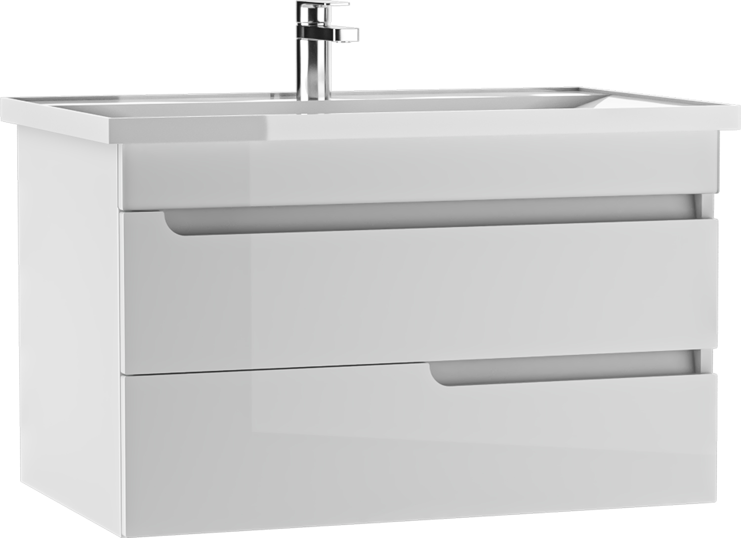 Тумба подвесная под умывальник "НОВА 80" (Nova) Веста с двумя ящиками В2 АЙСБЕРГ