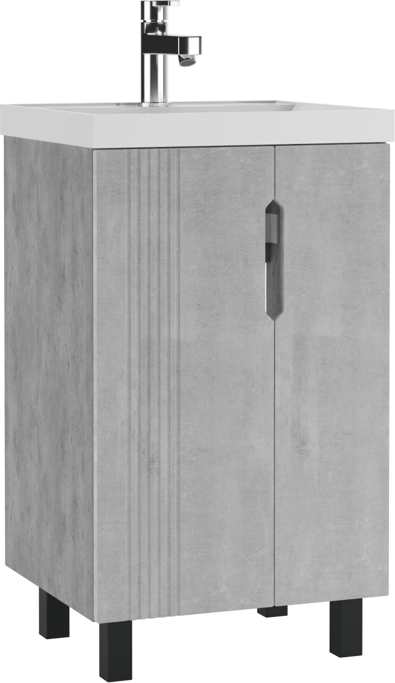 Тумба под умывальник "Базис 50" (Bazis) Марта без ящика Бетон АЙСБЕРГ