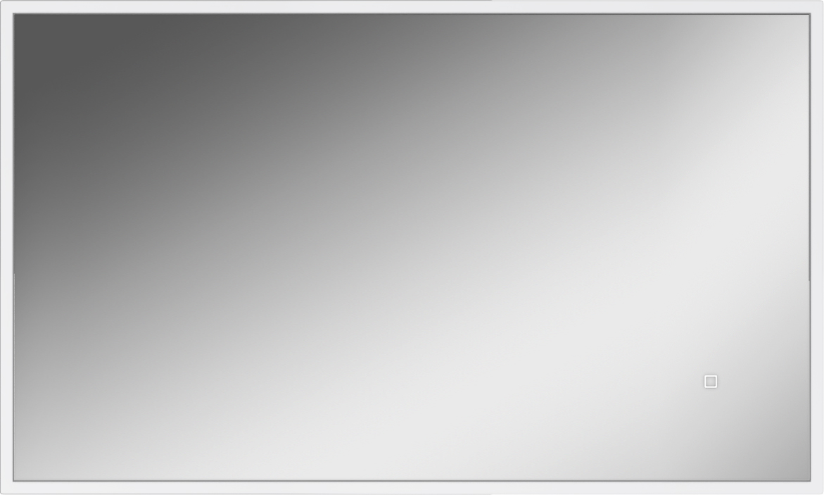 Зеркало Графо 1000х600 (Grafo) белый глянец с подсветкой Домино