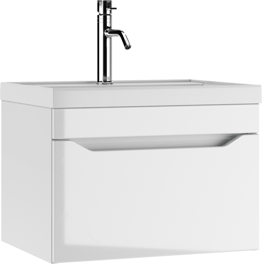 Тумба подвесная под умывальник "ЮНИТ 60" (Unit) Ева с одним ящиком В1 АЙСБЕРГ