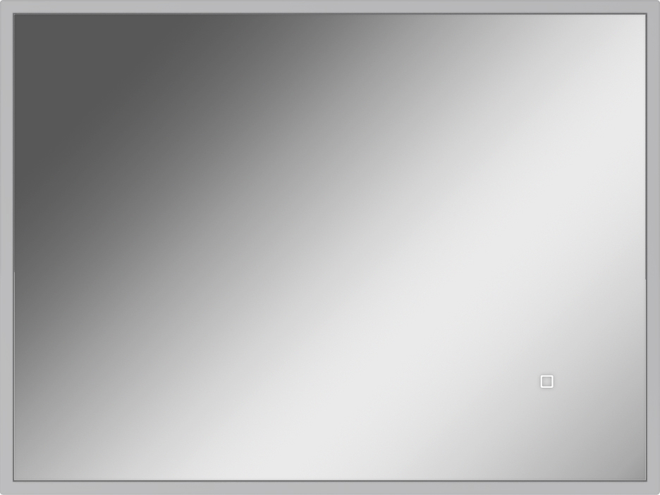 Зеркало Графо 800х600 (Grafo) светло-серый матовый с подсветкой Домино