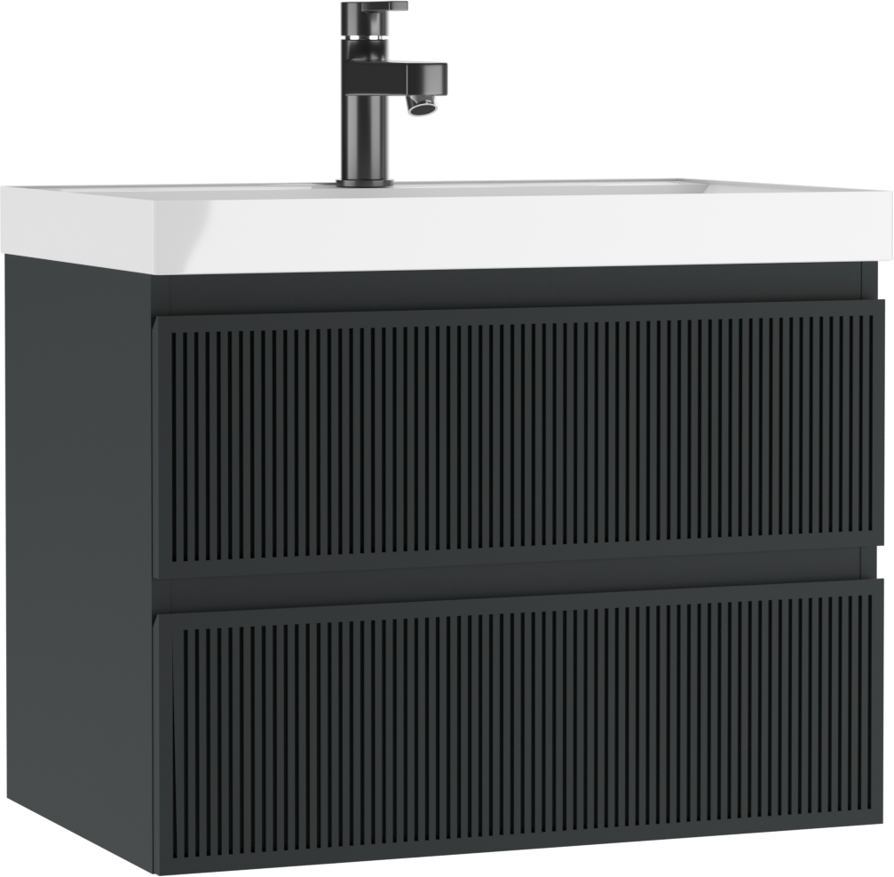 Тумба подвесная под умывальник "ЮНИТ 70" (Unit) Тауэр (Tower) В2 Графит Домино