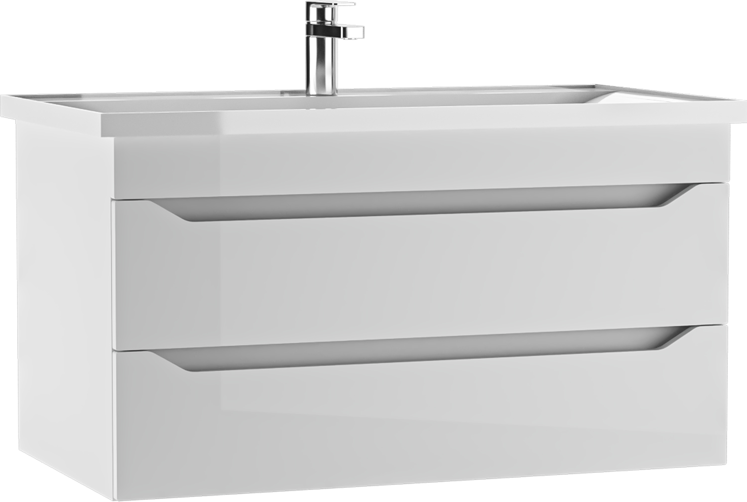 Тумба подвесная под умывальник "НОВА 90" (Nova) Ева с двумя ящиками В2 АЙСБЕРГ