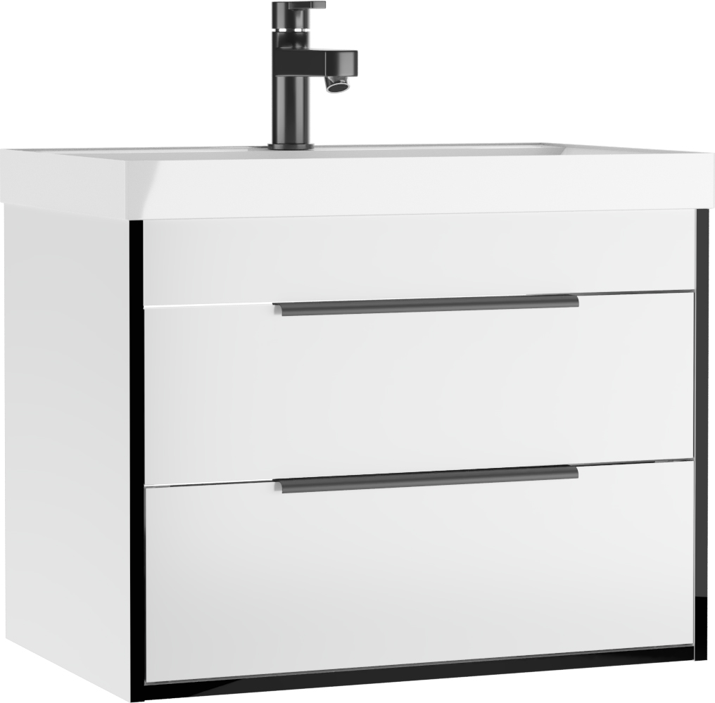 Тумба подвесная под умывальник "ЮНИТ 70" (Unit) Форта (Forta) B2 Белый Домино