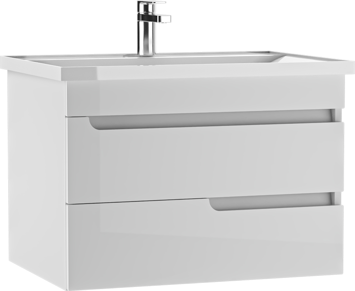 Тумба подвесная под умывальник "НОВА 70" (Nova) Веста с двумя ящиками В2 АЙСБЕРГ