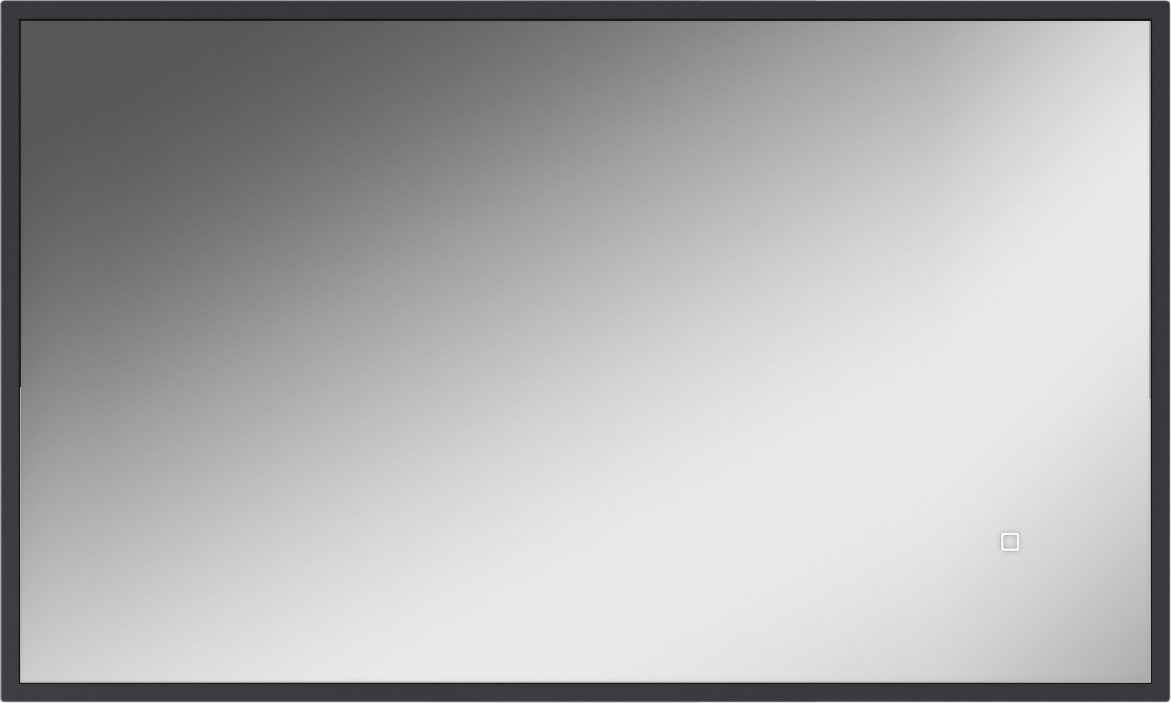 Зеркало Графо 1000х600 (Grafo) графит матовый с подсветкой Домино