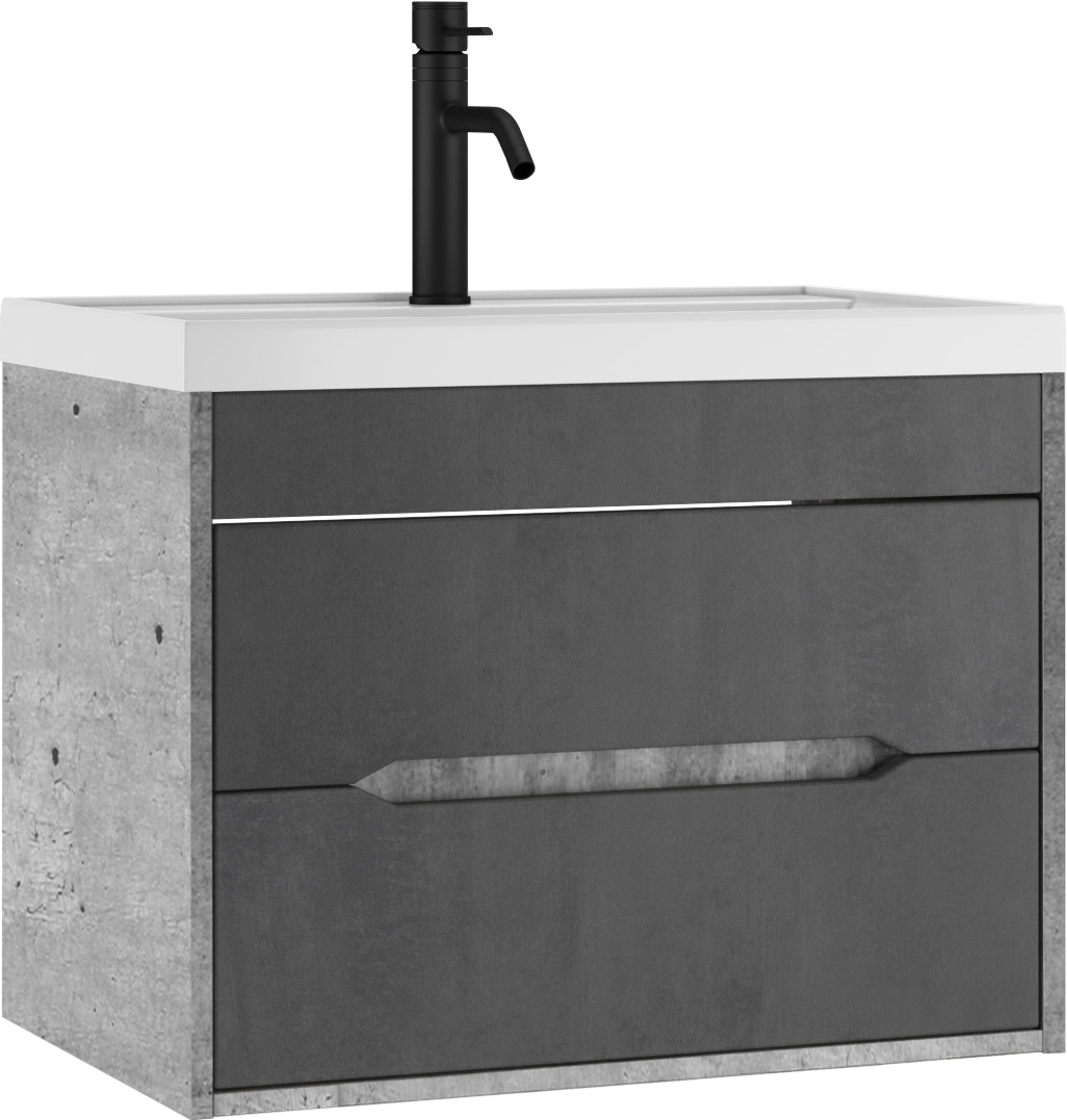 Тумба подвесная под умывальник "ЮНИТ 70" (Unit) Лофт (Loft) В2 Бетон Домино