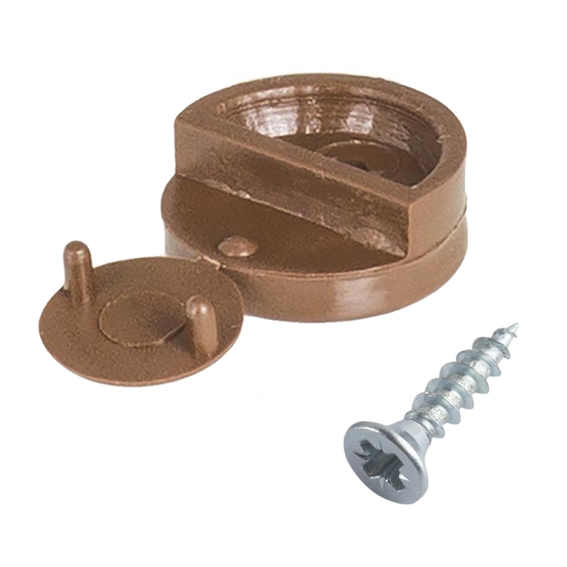 Зеркалодержатель пласт. для мебели тем.коричн. с шур. (8 шт) - пакет Tech-Krep