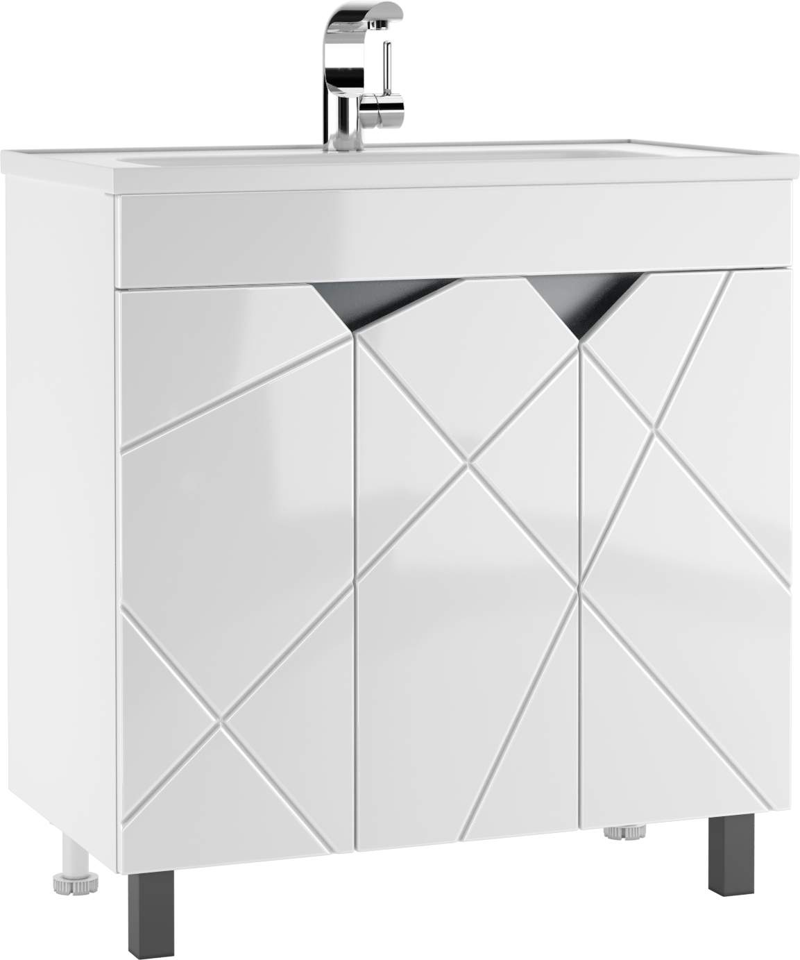 Тумба под умывальник "ЮНИТ 80" (Unit) Вектор (Vector) без ящика Домино