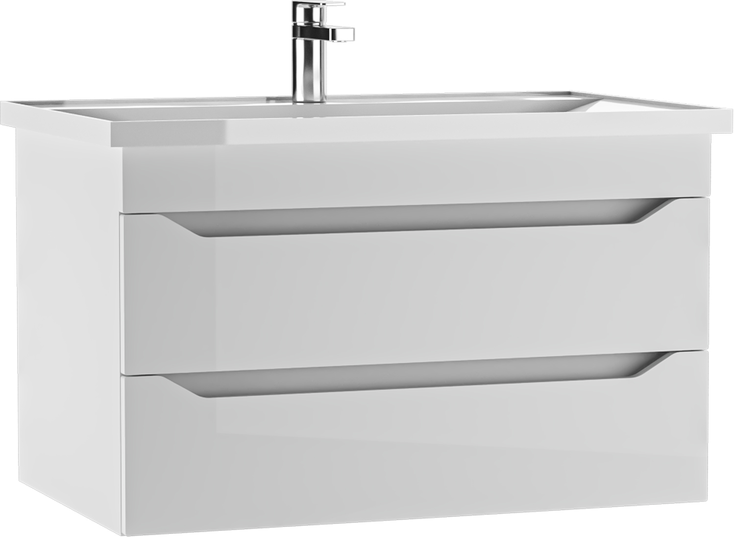 Тумба подвесная под умывальник "НОВА 80" (Nova) Ева с двумя ящиками В2 АЙСБЕРГ