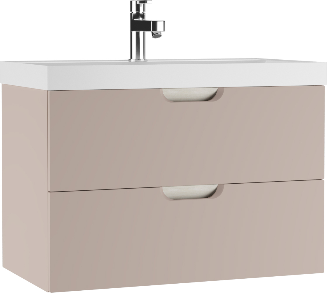 Тумба подвесная под умывальник "ЮНИТ 80" (Unit) Дюна (Dune) Латте В2 Домино