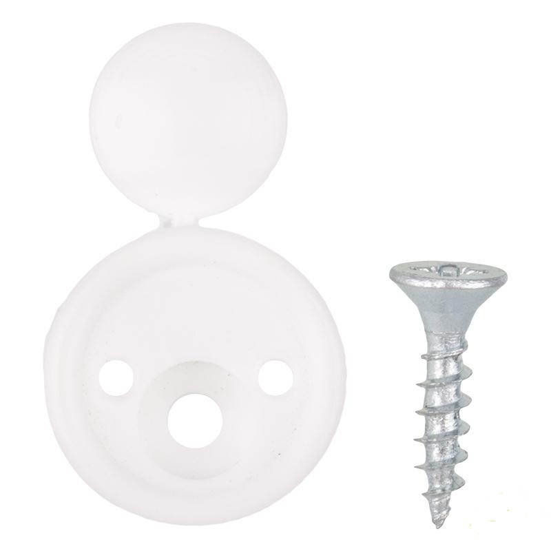 Зеркалодержатель пласт. для мебели белый с шур. (8 шт) - пакет Tech-Krep