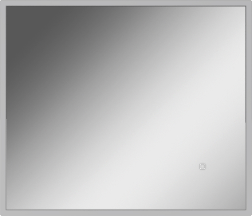 Зеркало Графо 700х600  (Grafo) светло-серый матовый с подсветкой Домино